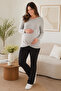 Maternity Soft Textured Long Sleeve Blouse with Tie Detail