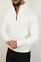 Men's 3 Thread Half-Zip Cotton Sweatshirt with Fleece Inside - 2