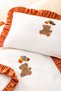 Embroidered Muslin Baby Swaddle Blanket and Pillowcase Set – Orange Ruffled 100% Cotton - 4