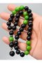 Green Agate and Onyx Prayer Beads - Multi-Colored - - 3