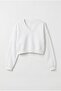 Women's V-Neck Crop Oversize Sweatshirt - 2