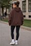 Unisex Oversize Black Hooded Sweatshirt Suitable for School, 3 Thread Threaded Kangaroo Pocket Casual Sports Top Wear - 7