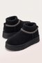 Mini Suede Fur Lined Thick Sole Knitwear Women's Boots Black