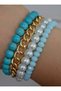 Glass pearl bracelet set - multicolored - - 2
