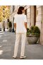 Women's V-Neck Half Sleeve Mercerized Thin Knitwear Blouse - 2