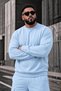 John Men's Two-Drawstring Hooded Solid Color Casual Oversized Large Size Crew Neck Sweatshirt - 3