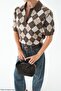 Women's Polo Collar Diamond Pattern Wool Sweater - 4