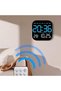 ساعة حائط رقمية LED مع مؤشر درجة الحرارة، منبه مزدوج، مؤقت عد تنازلي، قابلة لضبط السطوع على 5 مستويات - 5