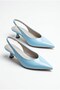 Women's Baby Blue Pointed Toe Hazelnut Heel Classic Short Heeled Shoes Mera
