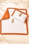Embroidered Muslin Baby Swaddle Blanket and Pillowcase Set – Orange Ruffled 100% Cotton