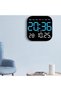 ساعة حائط رقمية LED مع مؤشر درجة الحرارة، منبه مزدوج، مؤقت عد تنازلي، قابلة لضبط السطوع على 5 مستويات - 7
