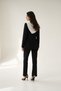 Black Shawl Detailed Jacket and Trousers Set - 4