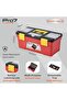 Pro7 Plastic Tool Organizer Box - 35.5cm Strong with Safety Lock for Tool Storage - Removable Display Tray for - 2