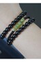 Zebercet and Onyx Stone Bracelet Set - Multi-Colored - 3