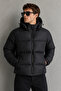 New Now Men's Black Premium Quality Water and Windproof Inflatable Coat