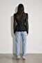 Black Collar and Shoulder Detailed Lace Long Sleeve Blouse - 4