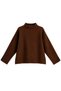 1043 Women's High Neck Sweater with Sleeve Slits and Detailing in Brown - 2
