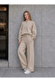 Women's 3 Thread Compact Half-Zip Sweatshirt & Palazzo Sweatpants Set
