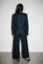 Navy Blue Jacket with Pocket and Button Details & Loose-Fit Jeans Set - 4