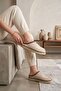 Doxi Beige Plush Fur Inside Thick Sole Suede Winter Home and Outdoor Slippers - 2