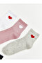 Esvab • Modern & Distinctive Heart Embroidered Girls' Socks, Pack of 5 - 2