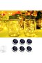 6 Pcs Solar Mason Jar Light Lids, 20 LED Waterproof Fairy String Inserts with Hangers, 3.3ft Copper