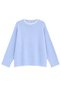 1044 Women's Crew Neck Wave Detailed Side Slit Knitwear Sweater Baby Blue - 2