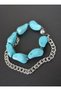 Double Bracelet with Turquoise Stones - Multicolored - 3