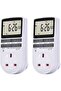 2 Pack Digital Light Timer Plug, Outlet With LCD Display - 10 Programmable Switching Programs,