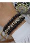 Dalmacian Agate and Onyx Stone Bracelet Set - Multi-Colored - 5