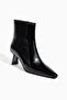 Black Patent Leather Special Design Heeled Women's Boots
