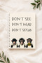 Monkey Patterned A5 Spiral Colorful Notebook 45 Sheets 90 Pages 300 Gr Cover Pytkdftr003 - 3