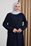 Spiral Stone Patterned Dark Navy Blue Ferace - 2