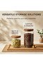 حاويات تخزين زجاجية لتنظيم المطبخ مع أغطية خشب الأكاسيا، أوعية طعام قابلة للتكديس - 3