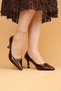 Women's Thin Heeled Buckle Croc Evening Dress Shoes High Heeled Shoes - 2