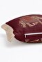 Burgundy Ethnic Indian Royal Elephant Motif Fringed Decorative Throw Pillow Cover - 4