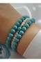 Ve Turkuaz Natural Stone Bracelet Set - Multi-Colored - 3
