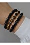 Opal and Onyx Stone Bracelet Set - Multicolor - 2