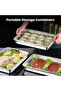 Stainless Steel Food Storage Containers Set - 3-Piece Airtight, Vacuum Seal, Stackable Rectangular L - 4