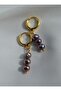 Black Pearl Earrings - Gold Color - - 3