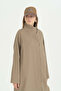 Thick Asymmetrical Collar Cap - Mink - 2