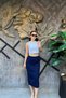 Women's New Season Elastic Waist Soft Textured Maxi Knitwear Skirt. Sun253