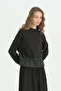 Sweatshirt and Half Bell Skirt Set - Black - 2