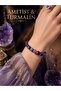 Amethyst & Tourmaline Natural Stone Bracelet