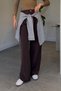 Shirt-Tied Tencel Trousers - Brown - 3