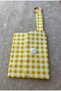 Handmade Yellow Gingham Patterned Fabric Card Holder and Bag Charm Bag Size: 10*8 cm Handle: 9 cm - 8