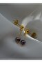 Black Pearl Earrings - Gold Color - - 2