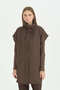 Beli Gathered Thin Quilted Vest - Brown - 2