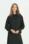 Basic Shirt Skirt Set - Black - 2