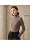 Women's Ribbed Turtleneck Soft Textured Stretchy Knitwear Sweater Body Acrylic - 2